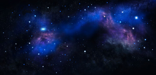 Obraz na płótnie Canvas Universe with stars, nebulae and galaxy, night sky background