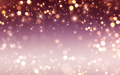 Christmas Background - Golden Glitter and stars On Shiny Pink