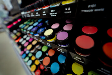 Background of lots assorted colorful paint set