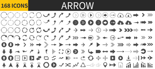 Vector set of arrow icons. Design element for applications, website, social networks.