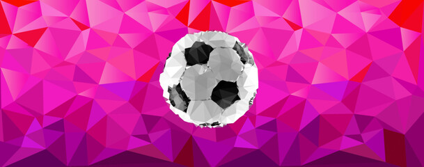Sport abstract design with football ball on purple background.