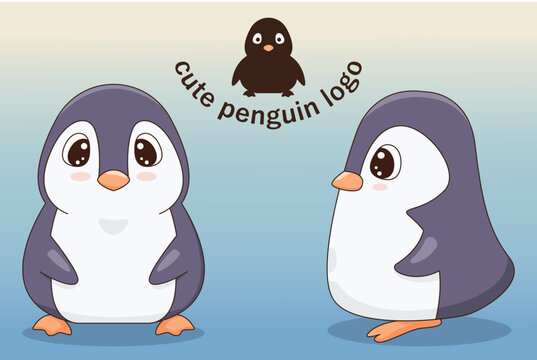 Cute baby penguin character cartoon flat style, Woodland, Print Design, vector illustrations