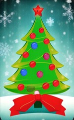 Fototapeta premium christmas tree with gifts