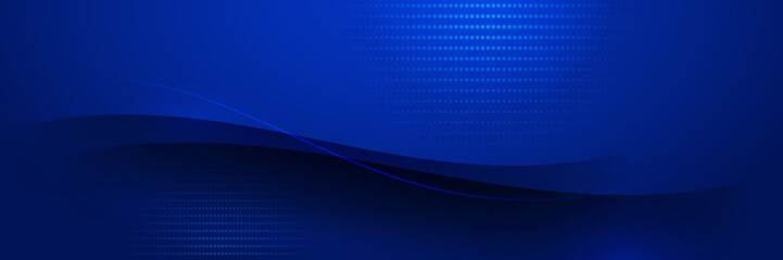 Modern dark blue gradient abstract vector long wide banner background. Design for poster, template on web, backdrop, banner, brochure, website, flyer, landing page, presentation, and webinar
