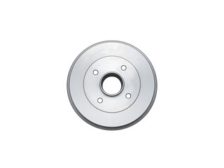 brake drum isolated on white background. metal car spare part