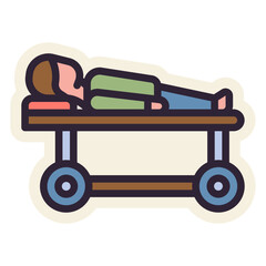 injured man in stretcher sticker