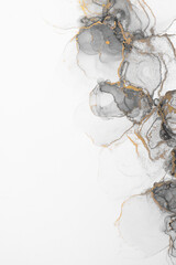 Marble ink abstract art from meticulous original painting abstract background . Painting was painted on high quality paper texture to create smooth marble background pattern of ombre alcohol ink . © InfiniteFlow