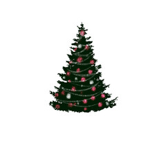 christmas tree with red ball