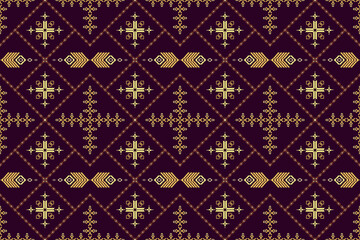 Abstract ethnic geometric ikat pattern.Tribal ethnic vector texture.Fabric pattern mandala native textile.Embroidery design