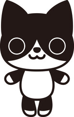 ハチワレのネコのイラスト（Cat）