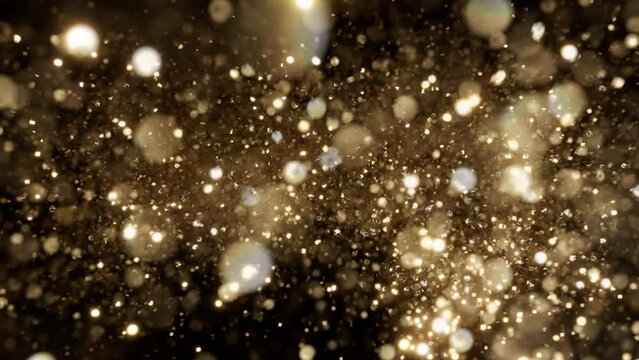 New Year 2023 golden glitter explosion animation