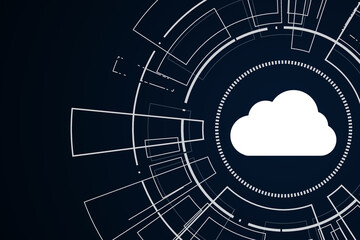 Obraz premium Modern cloud technology futuristic, online storage, work from home 
