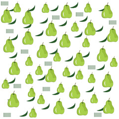 Fruit Pattern for print, icon, cartoon, fabric, education, green 