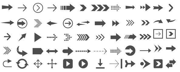 Vector set of arrow icons. Design element for applications, website, social networks.