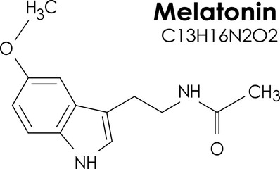 Melatonin molecule, chemical formula