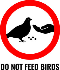 Do not feed the birds vector sign