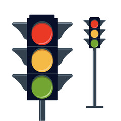 Traffic light vector illustration isolated on white background