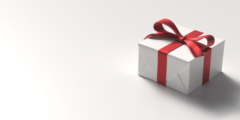 gift box with ribbon. copy space