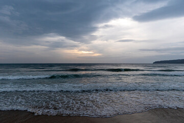 Winter Sea View at Sunrise Light
