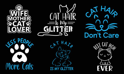 Fototapeta premium Cat Typography Creative T-shirt Design