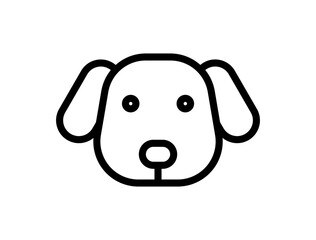 Dog head icon. Domestic pet symbol with black face. Dog vector on white isolated background
