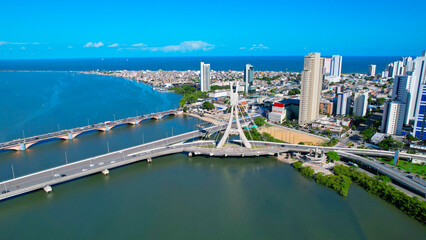  RECIFE CAPITAL DE PERNAMBUCO, PONTE ESTEIADA NO BAIRRO DE BOA VIAGEM