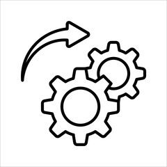 Process icon on white background. Process symbol in black for your web site design. Workflow icon.