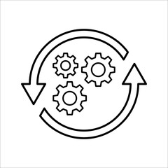 Process icon on white background. Process symbol in black for your web site design. Workflow icon.