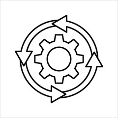 Process icon on white background. Process symbol in black for your web site design. Workflow icon.