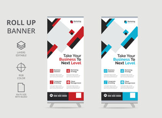 Roll-Up Banner Layout with Pale, Roll banner stand template design