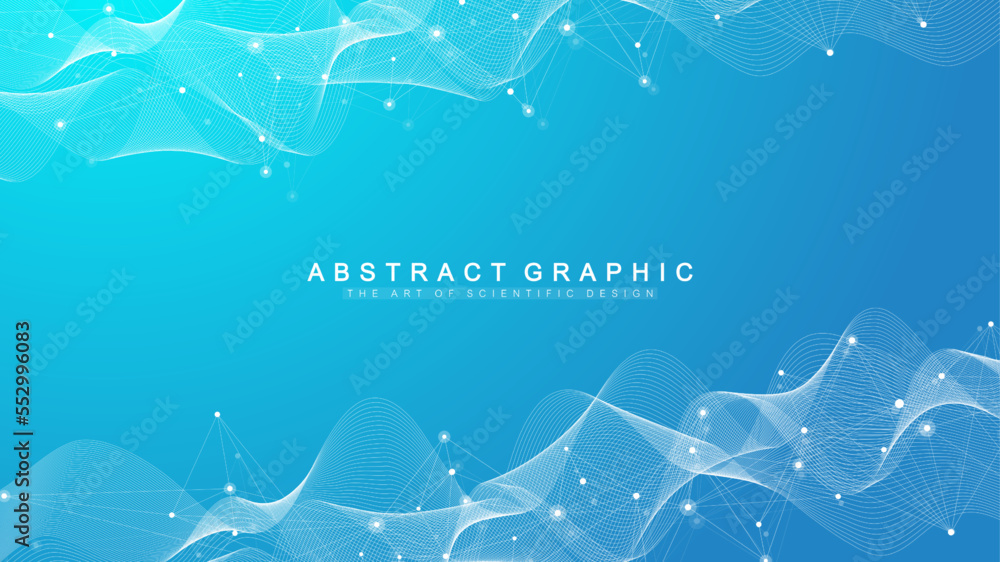 Poster Global network connection concept. Social network communication in the global business. Big data visualization. Internet technology. Vector illustration.