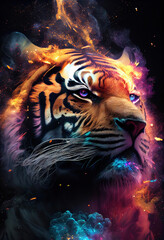 Tiger in space/galaxy