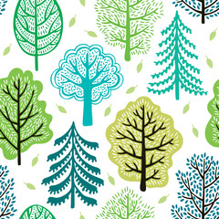 Spring park seamless pattern