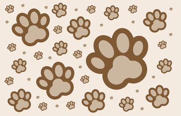 Cat and Dog paw pattern vector illustration. Cat and Dog footprint pattern background © Sallman Hayat