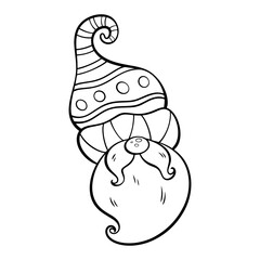 Line art cute gnome is a line drawing in black on a white background. suitable for use as an illustration and bring to paint