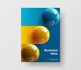 Isolated company cover vector design concept. Unique realistic balls leaflet illustration.