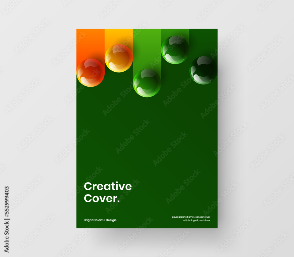Canvas Prints original placard a4 vector design template. minimalistic realistic spheres presentation layout.