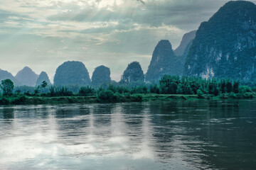 sunset over the lake