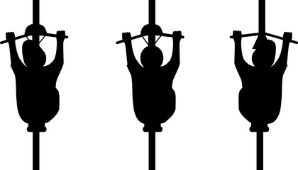 Men riding  bike top view icons set on isolated white background