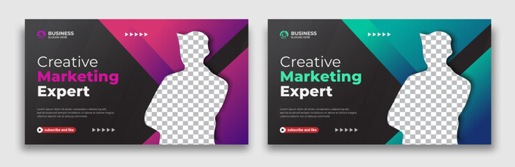 Attractive YouTube thumbnail for live workshop promotion Corporate social media web banner and Editable Modern Video Thumbnail cover	