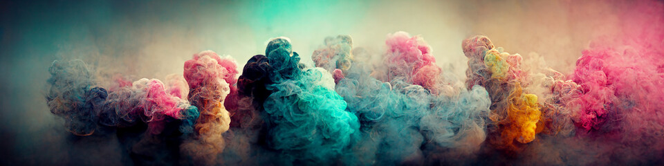 Fototapeta na wymiar Colorful smoke created with Generative Ai technology