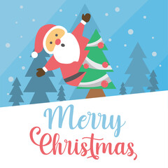 Merry Christmas Santa illustration web design background