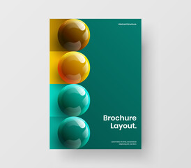 Simple cover vector design illustration. Vivid realistic balls annual report layout.