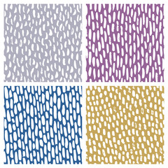 Set of abstract hand drawn seamless patterns, brush strokes textures