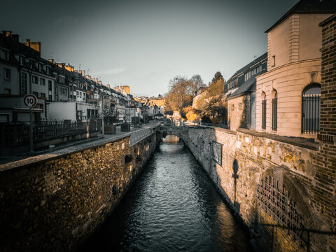 Vue de la promenade de l'Iton, a Evreux, Normandie, France
