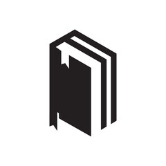 Creative book with bookmark or save icon logo design