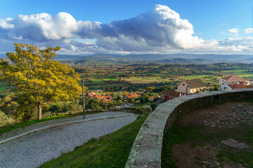 Obraz premium high mountain view over rock and valley