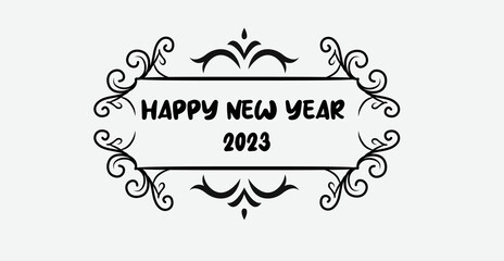 Happy New Year 2020 2021 text handwritten script. Celebration Template Design typography poster, banner or greeting card for Merry Christmas and happy new year. Vector Illustration