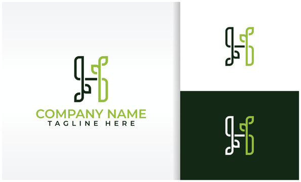 green leaf organic logo leter h