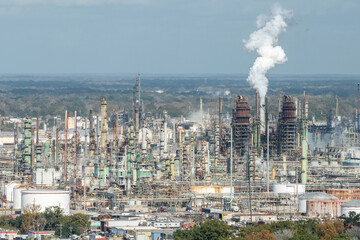 Oil refinery plant in Louisiana, USA.